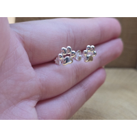 Echt zilveren oorbel stekers poot afdrukjes. 